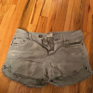 Free People Gray Jean Shorts